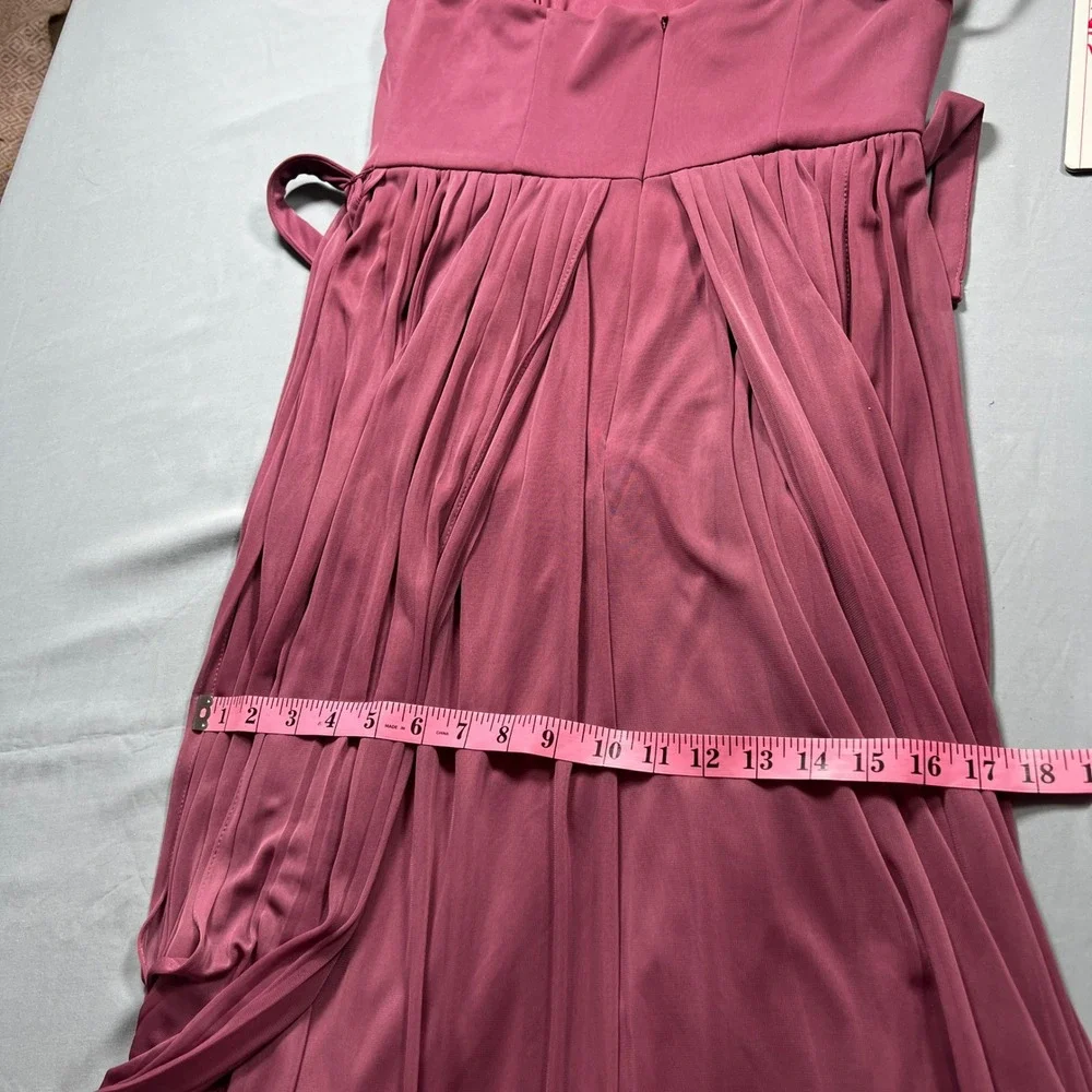 David's Bridal Bridesmaid Dress Convertible Maxi Gown Formal Mauve Size 8 - Picture 10 of 13